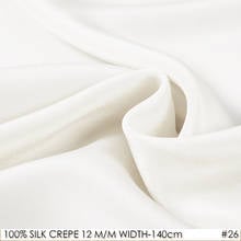 Cisuli seda crepe de chine 12 m/m largura-140 cm 100% seda cor pura natural branco vestido de casamento feminino pano 2024 - compre barato