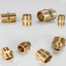 Brass Pipe Fitting Hex Nipple 1/8" 1/4'' 3/8'' 1/2''Male Thread Coupler Connector Copper 2024 - buy cheap