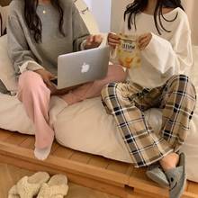 Uus New Style 2019 Women's Thick Pajamas Suit Crew Neck Winter Long Sleeve Trousers Home Wear Underwear 2024 - buy cheap