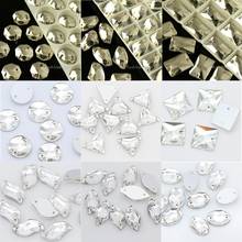 ALL size sew-on 2holes sewing flatback crystal stones  Sewing On Clear Rhinestone Decoration Buttons 2024 - buy cheap