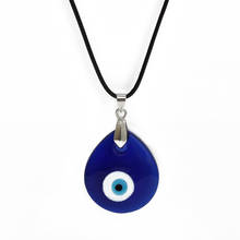 Lucky Charms Water Drop Turkish Evil Eye Rope Chain Necklace Women Men Jewelry Girl Blue Glass Pendant Choker Amulet Accessories 2024 - buy cheap