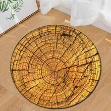 Alfombra redonda de poliéster con patrón 3D de grano de madera, cojín para silla de ordenador, alfombra decorativa para dormitorio de niños, sala de estar 2024 - compra barato