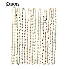 WT-N1202 Hot beads chain fashion jewelry make rosary beads chain 3mm resist tarnishable gold electroplated beads chain 2024 - buy cheap