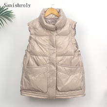 Sanishroly Autumn Winter Women Sleeveless Waistcoat Casual Drawstring White Duck Down Vest Female Short Jacket Plus Size SE996 2024 - buy cheap