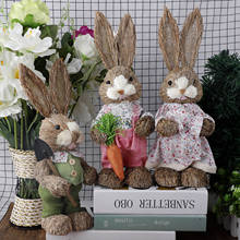 Cute Straw Rabbit Bunny Ornament Easter Party Decorations Holiday Home Garden Wedding Decor Supplies 2024 - buy cheap