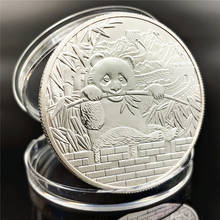 Посеребренная монета панды Baobao, Китай, искусство, подарок, черный и белый медведь 2024 - купить недорого