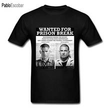 Moda t camisa de fitness procurado para prison break homens casal design a t camisa de algodão manga curta camisetas masculinas tamanho grande 2024 - compre barato