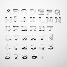 Персонализированные 3D металлические английские буквенные эмблемы, цифровые хромированные цифры, сделай сам, автомобильные Стикеры с логотипом 2024 - купить недорого