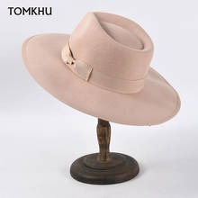 Chapéu tipo fedora feminino, chapéu de inverno para mulheres com aba larga e ajustável 2024 - compre barato