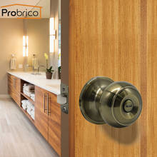 Probrico Round Door Knobs for Interior Bathroom bedroom doors front back gate handles with lock cylinder Keyless Privacy lock 2024 - buy cheap