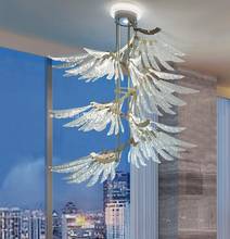 Lustre minimalista moderno em formato de asas de anjo para sala de estar, sala de jantar, quarto, casa de campo, poste, iluminação 2024 - compre barato