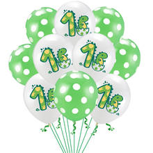 Globos de confeti de dinosaurio de Parque jurásico, 12 pulgadas, pancarta de feliz cumpleaños, Baby Shower, niños de 1 año, suministros de decoración para fiesta de cumpleaños 2024 - compra barato