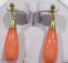 Wholesale price 16new ^^^^ Pretty Noblest pink coral earring 2024 - buy cheap