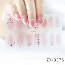 14tips Nail Polish Strips DIY Waterproof Nail Wraps Beauty Glitter Pattern Nail Stickers Nail Patch for Women Nail Art Stickers 2024 - buy cheap