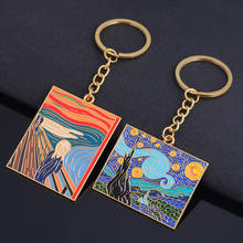 Fashion Van Gogh Art Enamel Keychains Classic The Starry Night Oil Painting Metal Keyring For Artist Key Holder Gift 2024 - buy cheap