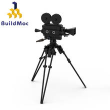 New BulidMOC Town Building Blocks Old Fashioned Movie Camera Laptop Briefcase Phone Camera Chair Bricks Toy Parts C331 2024 - buy cheap