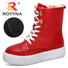 ROYYNA 2020 New Designers Popular Style Women's Boots Winter Plus Velvet Plush Shoes Womens Thick-Soled Warm Snow Women Footwear 2024 - buy cheap