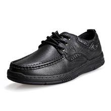 Мужская повседневная обувь из натуральной кожи, деловая обувь, мягкая, комфортная, легкая, амортизирующая, на шнурках, с большим ворсом, из воловьей кожи 2024 - купить недорого