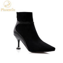 Phoentin-Botines de colores mixtos para mujer, botas femeninas de tacón alto con cremallera en la espalda, zapatos de retales de punta estrecha, de talla grande 34 ~ 48 FT774 2024 - compra barato