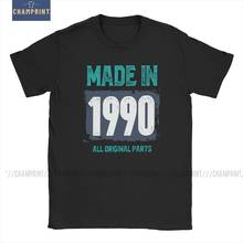 Мужская футболка с коротким рукавом, из чистого хлопка, с надписью «If You Born In 1990» на день рождения 2024 - купить недорого