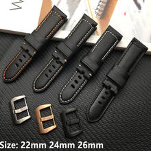 22mm 24mm 26mm black brown stiching Vintage Italian cow leather watch band bracelet watchband For PAM441 for Panerai strap tools 2024 - buy cheap