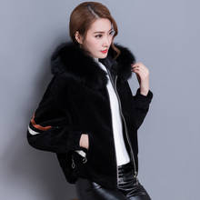 Winter Thick Warm Hooded Faux Fur Coat Women Black Plus Size Fashion Stripe Short Fur Jacket Female Faux Fox Hair Collar Outwear 2024 - buy cheap