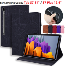 2020 3D с Цветочным Тиснением S7 плюс Чехол для Samsung Galaxy Tab S7 плюс 12 4 Чехол SM-T970 T975 T976 чехол для планшета Tab S7 11 чехол 2024 - купить недорого