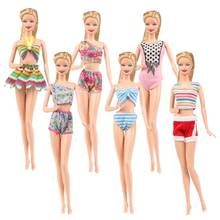 Летний пляжный купальник, комплект бикини для 11 дюймовых кукол Барби BJD CD FR SD Kurhn, кукольный домик, аксессуары для ролевых игр 2024 - купить недорого