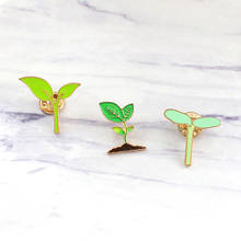 Cute Green Bud Brooch Pins Plant Germination Energetic Plant Leaves  Sprouting  Pattern Brooches Lovely Jewelry For Kids 2024 - buy cheap