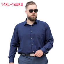 Autumn plus size 8XL 9XL 10XL 12XL 14XLmen formal shirt long sleeve dress shirt office shirt purple wedding oversize shirt 52 54 2024 - buy cheap