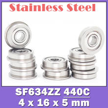 SF634ZZ Flange Bearing 4*16*5 mm ( 10 PCS ) Double Shielded Stainless Steel Flanged SF634 Z ZZ Ball Bearings SF634-2Z F634 ZZ 2024 - buy cheap
