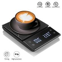 Báscula de cocina electrónica Digital, balanza de café con temporizador, pantalla LED de alta precisión, herramientas de medición de equilibrio de peso para el hogar 2024 - compra barato