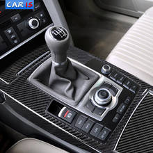 Moldura de fibra de carbono para Interior de coche, Panel Central de caja de cambios, pegatinas, calcomanías de estilo para Audi A6 c5 c6 2024 - compra barato