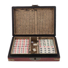 Fiberboard Traditional Chinese Antique Mahjong Game Set - 144 Fiberboard Tiles & Instruction in Wooden Storage Box 21x15x4.5 cm 2024 - buy cheap