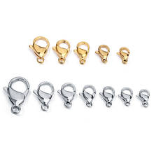 Julie Wang 10PCS Stainless Steel Lobster Clasp Gold Silver Color For Necklace Pendant Bracelet Keychain Jewelry Making Accessory 2024 - buy cheap