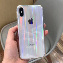 Gradient Rainbow Laser Cases For iPhone X XS Max XR Transparent Soft For iPhone 12 Mini Pro Max 11 XR 6 6S 7 8 Plus Clear Covers 2024 - buy cheap