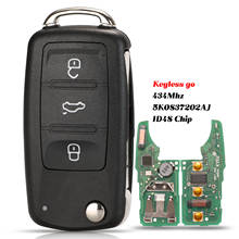 jingyuqin Remote 434MHz ID48 Chip For VW Volkswagen GOLF PASSAT Tiguan Polo Jetta Beetle Car Keyless go 5K0837202AJ 2024 - buy cheap