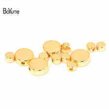 BoYuTe-Cuentas espaciadoras chapadas en oro Real, 4-5-6-7-8mm, venta directa de fábrica, fabricación de joyas Diy, forma redonda, 20 unids/lote 2024 - compra barato