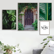 Monstera Palm Leaf Door Quotes Landscape Wall Art Canvas Painting Nordic Posters And Prints Wall Pictures For Living Room Decor 2024 - buy cheap