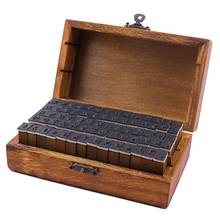 70 unids/set marrón oscuro de madera Vintage alfabeto en minúsculas letras de goma sello de sellos con caja de madera de alta calidad sello 2024 - compra barato