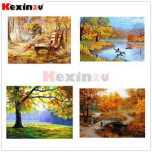 kexinzu Diamond Mosaic Autumn scenery Rhinestones Pictures Diamond Embroidery Diamond Painting Full Square Drill Kit Gift Ke102 2024 - buy cheap