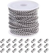 one rolo/ 100 meter 2.4mm Ball chain Beads Chain Stainless Steel Jewelry Marking Chain DIY 2024 - buy cheap
