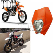 Motorcycle Headlight 12V 35W Dirt Bike Motocross Supermoto Headlamp Orange Head Lamp For 450 SX-F 250 SX 200 EXC 300 500 2024 - buy cheap