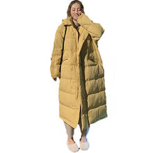 Chaqueta acolchada de algodón para mujer, Parkas largas por encima de la rodilla, abrigos gruesos holgados con capucha de talla grande, chaqueta de invierno coreana 113b 2024 - compra barato