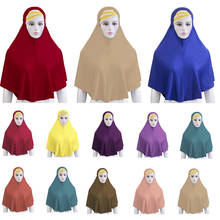 Lenço de cabeça muçulmano hijab modal, cor sólida, turbante instantâneo, roupa de cabeça islâmica, chapéu de oração niquabs com cobertura completa, chapéu hijabs árabe 2024 - compre barato