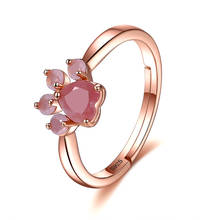 ZEMIOR-Anillo de Plata de Ley 925 con apertura ajustable para mujer, sortija de circonia cúbica rosa, Color oro rosa, joyería fina de aniversario 2024 - compra barato