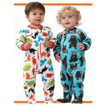 Macacão de marca estrangeira de alta qualidade, pijama quente com peça para pé, roupa de escalada, malha, para meninos e meninas, agasalho