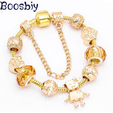 Boosbiy pulseiras e pulseiras femininas coloridas, em ouro e dourado, faça você mesmo, corrente de cobra, pulseira de marca, joia, presente 2024 - compre barato