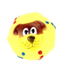 Pelota de goma suave con sonido para mascotas, pelota de juguete para masticar con cara de perro, 1 pieza 2024 - compra barato
