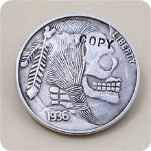 Хобо никель Coin_Type # 19_1936-S с гравировкой в виде американского бизона из никеля монеты 2024 - купить недорого